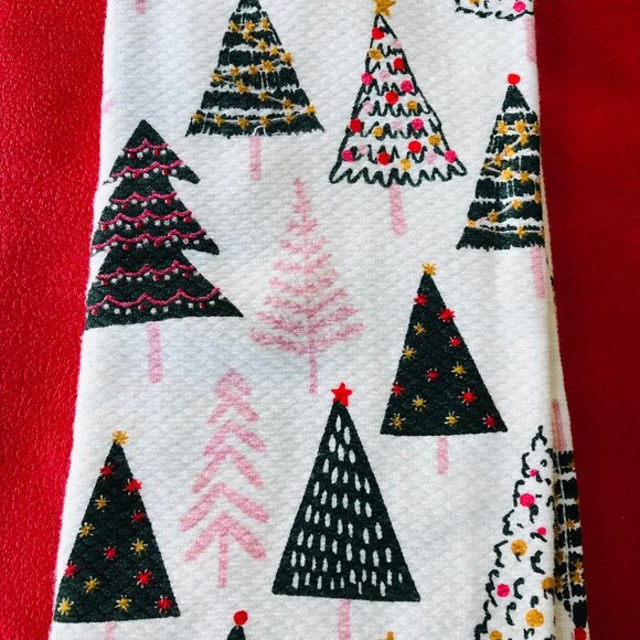 KATE SPADE Kitchen Towels 100% Cotton Christmas tree 2 Set - Picture 3 of 5